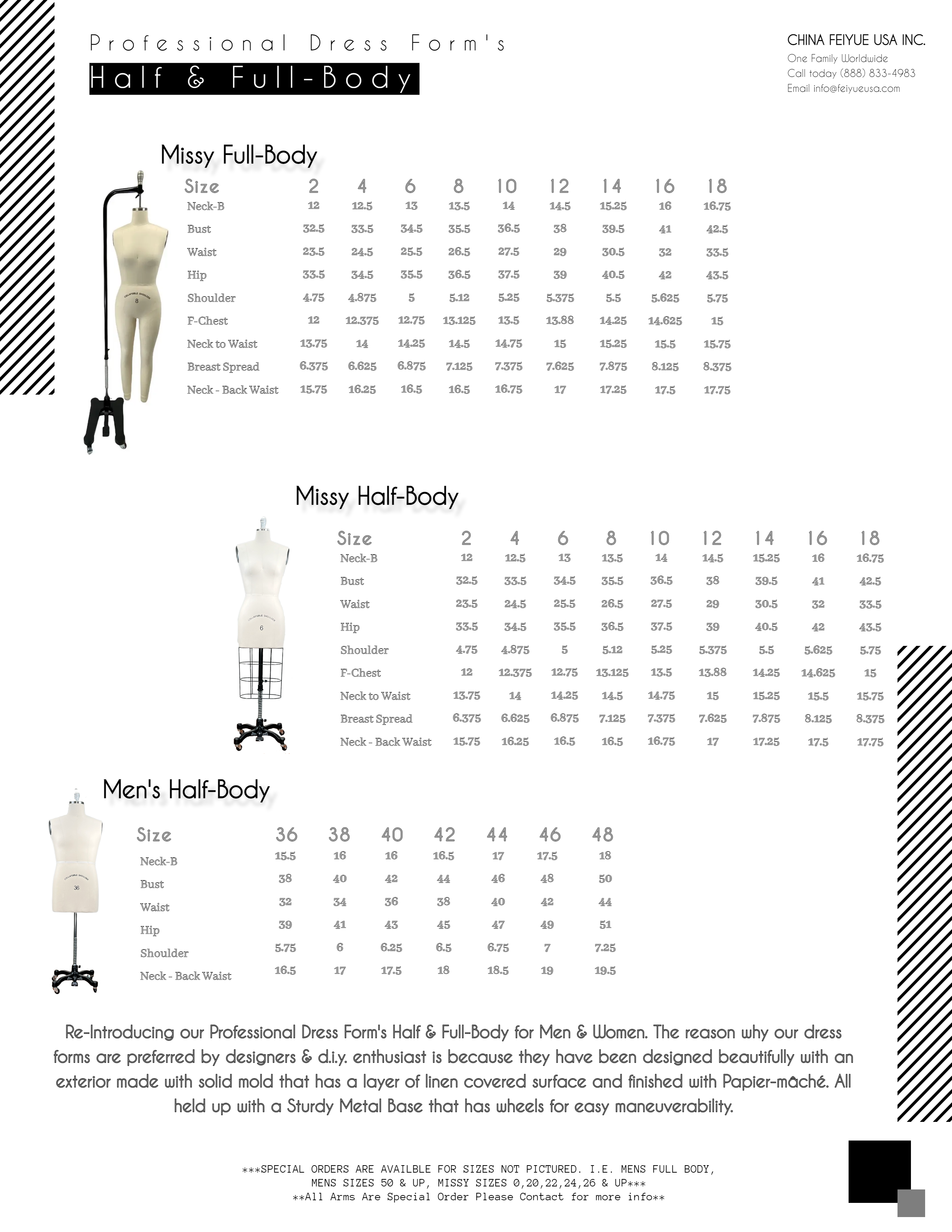 Female Full Body Professional Dress Form With Collapsible Shoulders - Dress  Forms USA